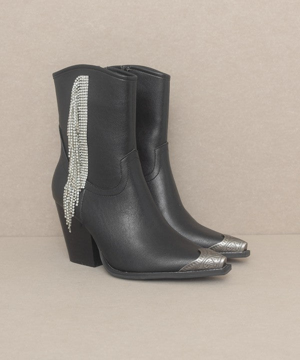 OASIS SOCIETY Kai - Rhinestone Fringe Boots - Corinne's Boutique