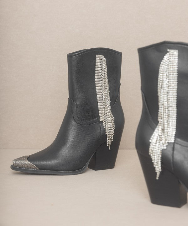 OASIS SOCIETY Kai - Rhinestone Fringe Boots - Corinne's Boutique