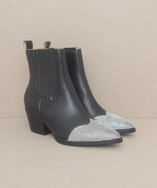 OASIS SOCIETY Zuri - Rhinestone Toed Booties - Corinne's Boutique