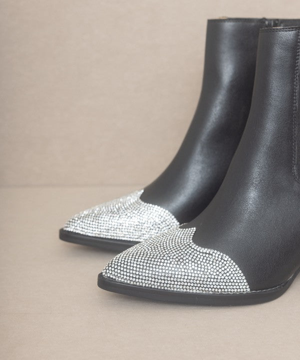 OASIS SOCIETY Zuri - Rhinestone Toed Booties - Corinne's Boutique