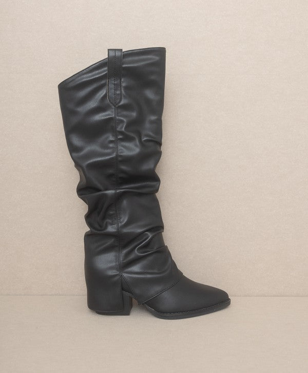 OASIS SOCIETY Thea - Fold Over Slit Jean Boots - Corinne's Boutique