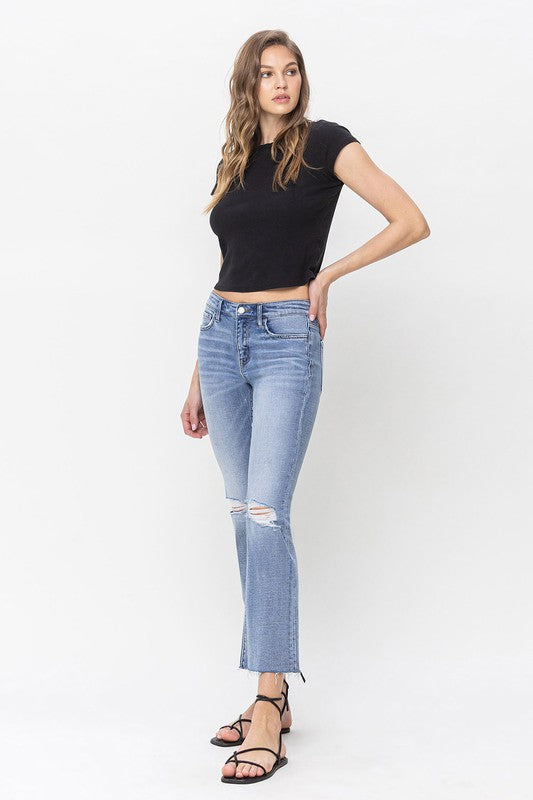 Mid Rise Kick Flare Jeans by VERVET Flying Monkey Jeans - Corinne's Boutique