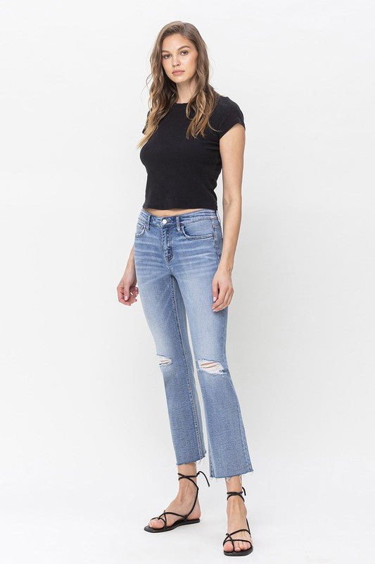 Mid Rise Kick Flare Jeans by VERVET Flying Monkey Jeans - Corinne's Boutique