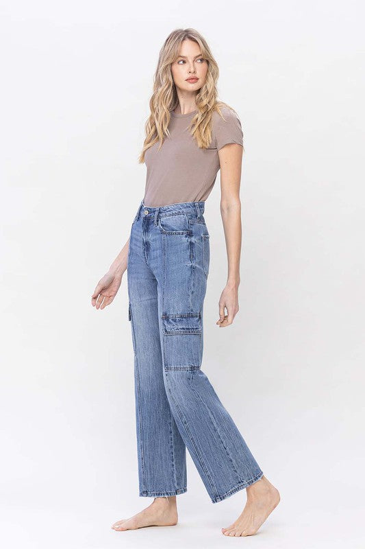 High Rise Cargo Jeans VERVET by Flying Monkey Jeans - Corinne's Boutique