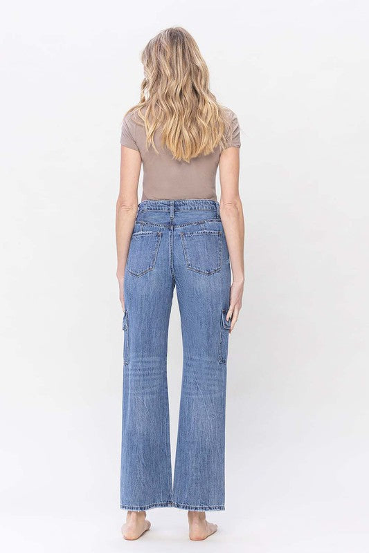 High Rise Cargo Jeans VERVET by Flying Monkey Jeans - Corinne's Boutique