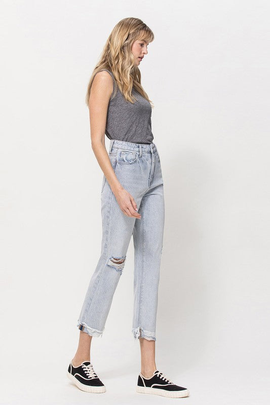 SUPER HIGH RELAXED CUFFED STRAIGHT JEAN BY FLYING MONKEY JEANS - Corinne's Boutique