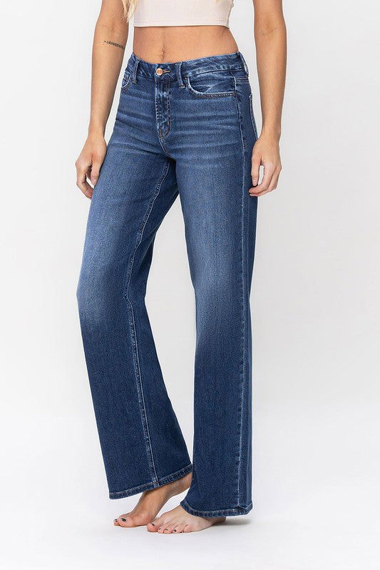 High Rise Loose Fit Jeans by Flying Monkey Jeans - Corinne's Boutique