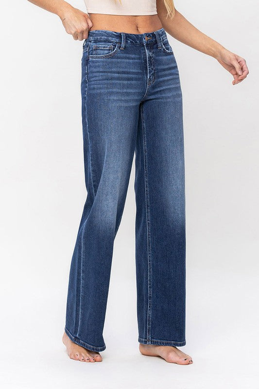 High Rise Loose Fit Jeans by Flying Monkey Jeans - Corinne's Boutique