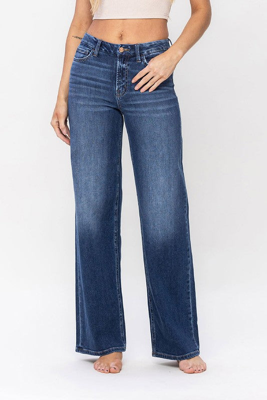 High Rise Loose Fit Jeans by Flying Monkey Jeans - Corinne's Boutique