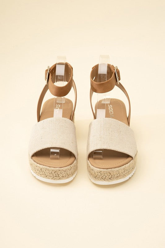 ESPADRILLE ANKLE STRAP SANDALS BY SODA - Corinne's Boutique