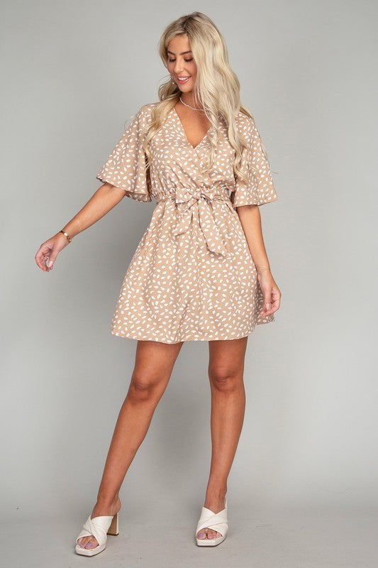 Beige Belted Dress - Corinne's Boutique