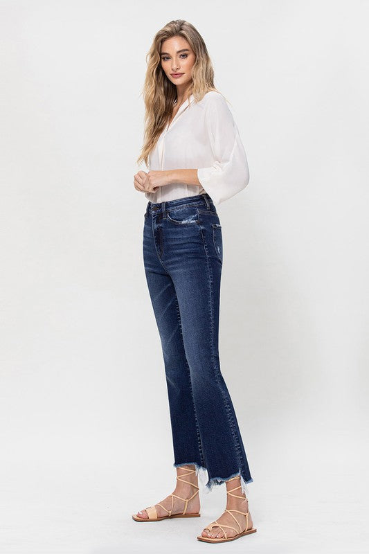 High Rise Distressed Hem Kick Flare Jeans VERVET by Flying Monkey Jeans