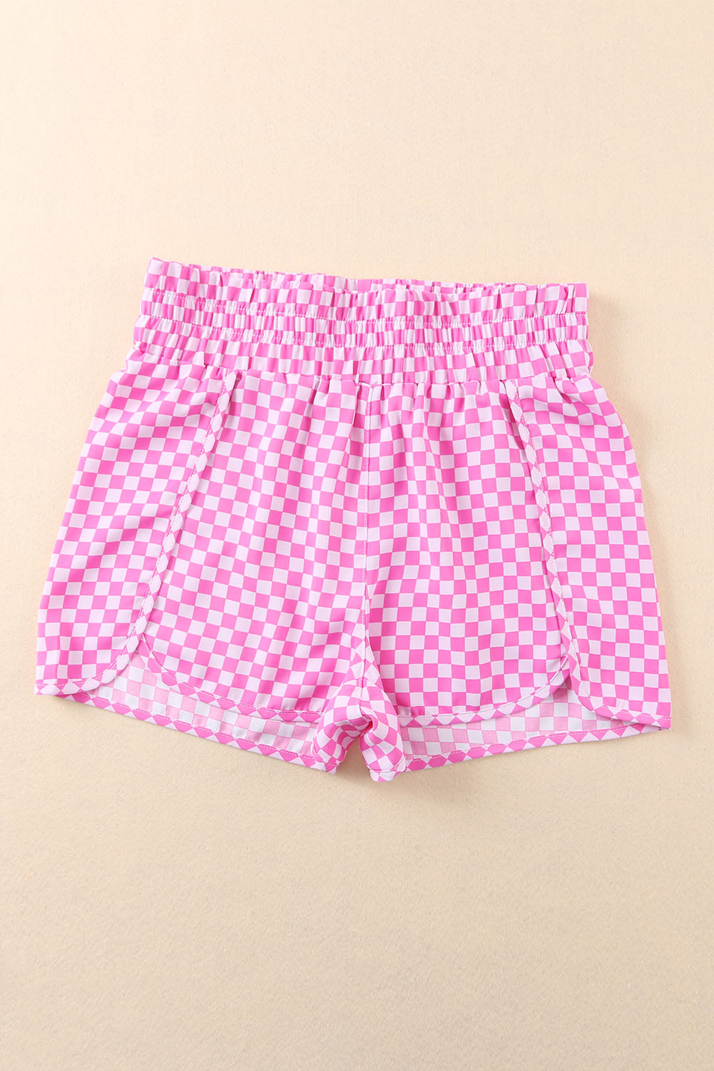 Leopard or Checkered Pattern Elastic Waist Shorts - Corinne's Boutique