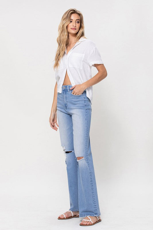 HIGH RISE VINTAGE STYLE FLARE VERVET BY FLYING MONKEY JEANS - Corinne's Boutique