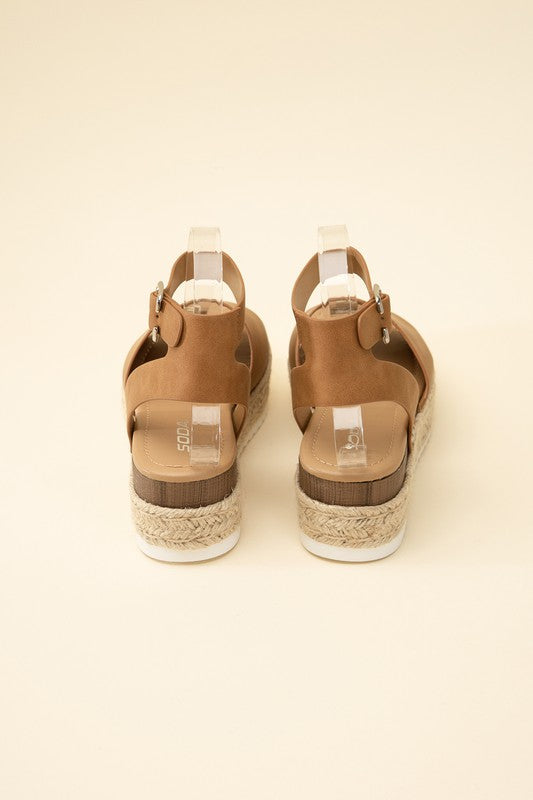 ESPADRILLE ANKLE STRAP SANDALS BY SODA - Corinne's Boutique