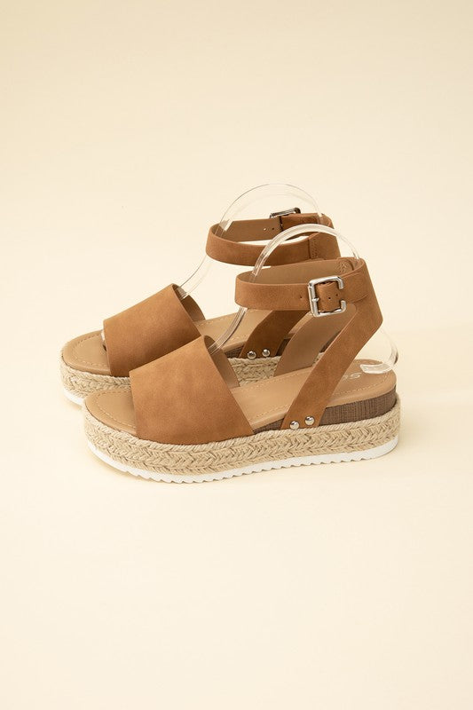 ESPADRILLE ANKLE STRAP SANDALS BY SODA - Corinne's Boutique