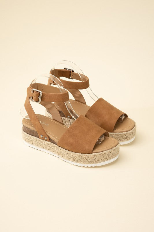 ESPADRILLE ANKLE STRAP SANDALS BY SODA - Corinne's Boutique