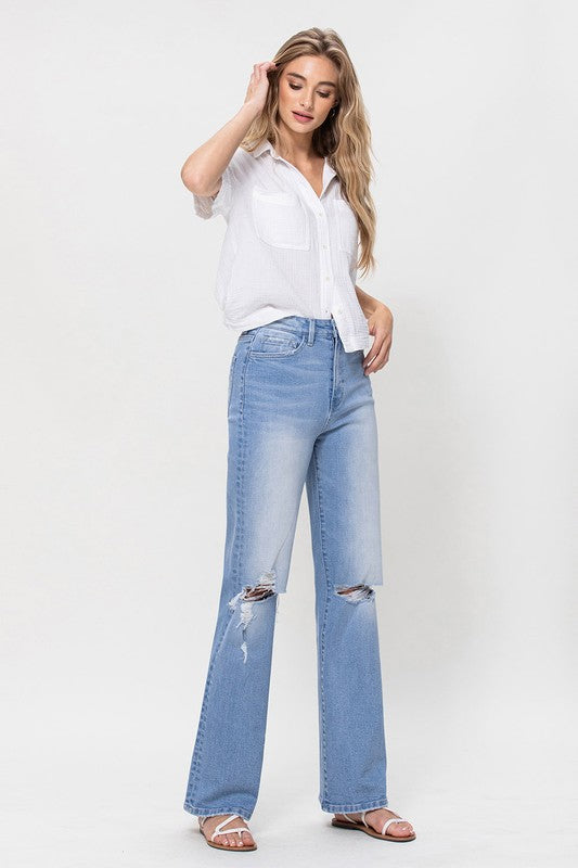 HIGH RISE VINTAGE STYLE FLARE VERVET BY FLYING MONKEY JEANS - Corinne's Boutique