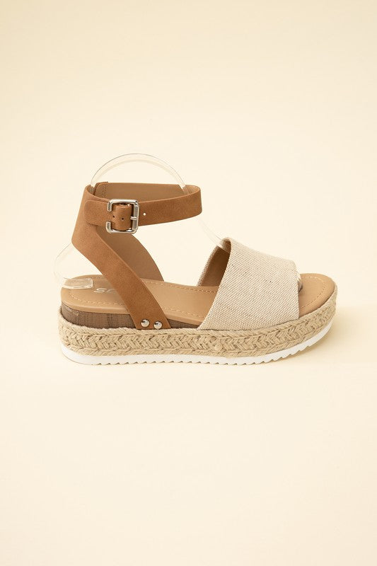 ESPADRILLE ANKLE STRAP SANDALS BY SODA - Corinne's Boutique