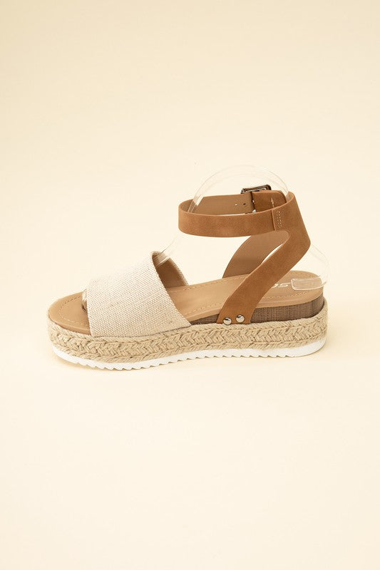 ESPADRILLE ANKLE STRAP SANDALS BY SODA - Corinne's Boutique