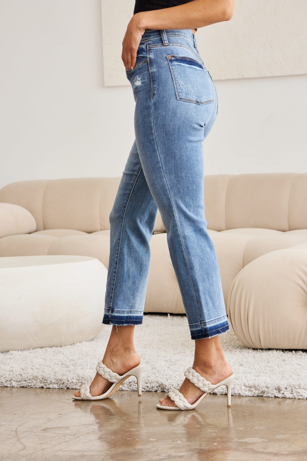 Judy Blue Full Size Release Hem Cropped Bootcut Jeans - Corinne's Boutique