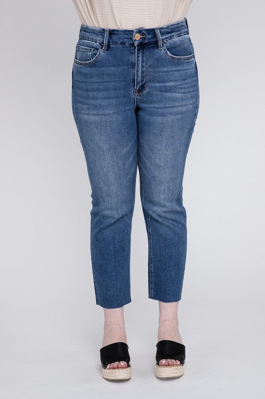 Plus Size High Rise Slim Straight Jeans VERVET by Flying Monkey Jeans - Corinne's Boutique