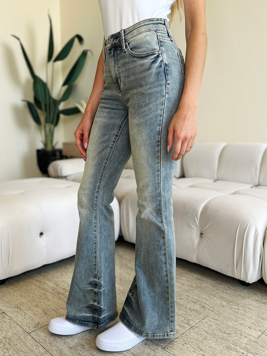 Judy Blue Full Size High Waist Flare Jeans - Corinne's Boutique