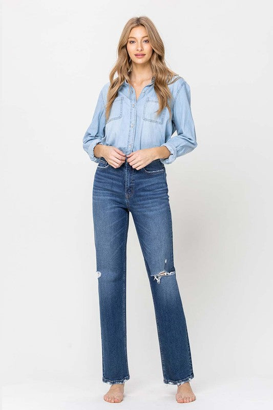 SUPER HIGH RISE STRAIGHT LEG BY FLYING MONKEY JEANS - Corinne's Boutique