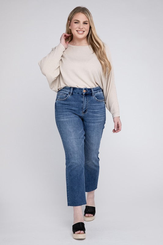 Plus Size High Rise Slim Straight Jeans VERVET by Flying Monkey Jeans - Corinne's Boutique