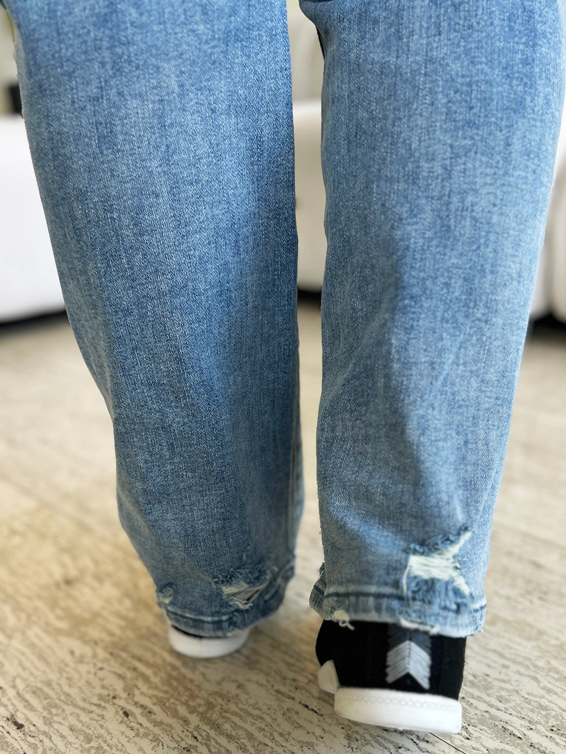 Judy Blue Full Size High Waist Distressed Straight Jeans - Corinne's Boutique