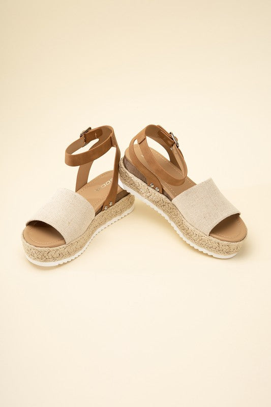 ESPADRILLE ANKLE STRAP SANDALS BY SODA - Corinne's Boutique