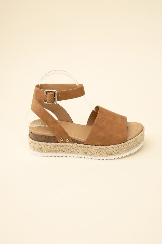 ESPADRILLE ANKLE STRAP SANDALS BY SODA - Corinne's Boutique