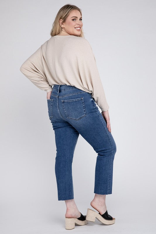 Plus Size High Rise Slim Straight Jeans VERVET by Flying Monkey Jeans - Corinne's Boutique