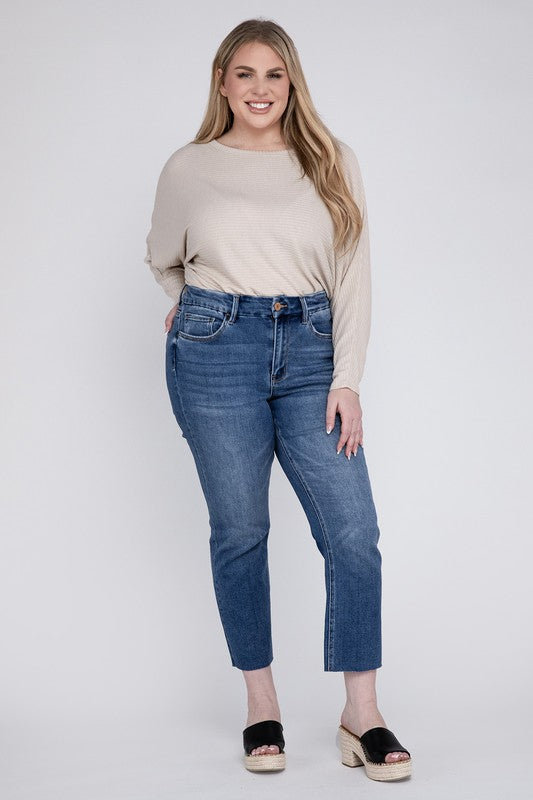 Plus Size High Rise Slim Straight Jeans VERVET by Flying Monkey Jeans - Corinne's Boutique