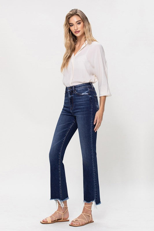 High Rise Distressed Hem Kick Flare Jeans VERVET by Flying Monkey Jeans