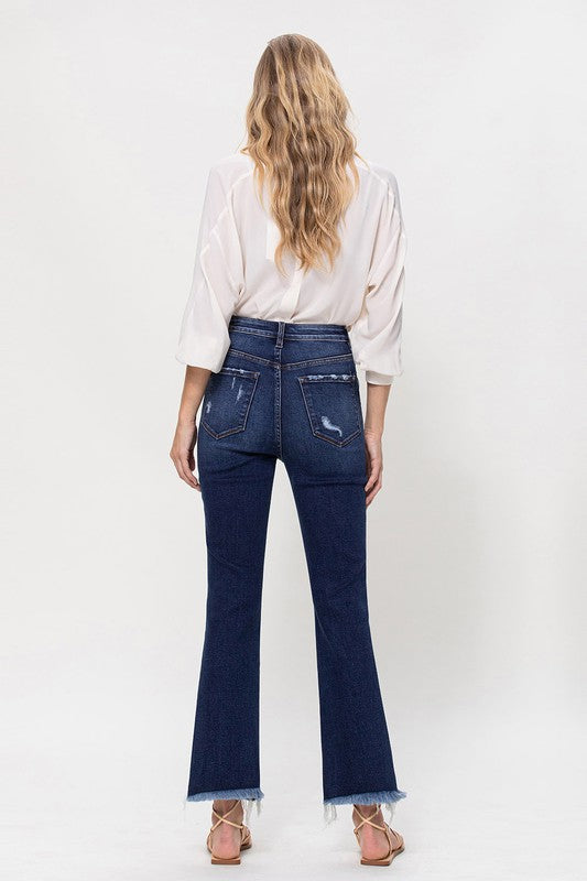 High Rise Distressed Hem Kick Flare Jeans VERVET by Flying Monkey Jeans