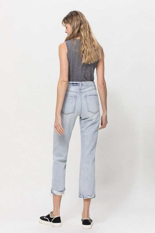 SUPER HIGH RELAXED CUFFED STRAIGHT JEAN BY FLYING MONKEY JEANS - Corinne's Boutique