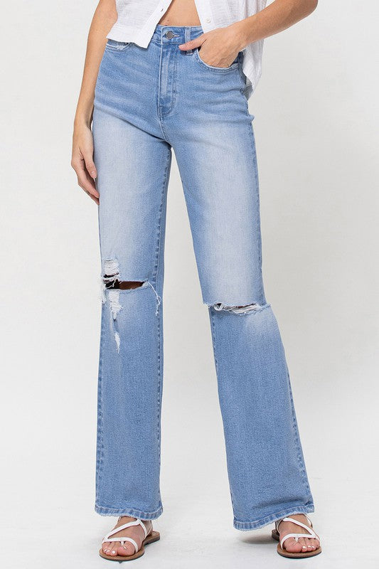 HIGH RISE VINTAGE STYLE FLARE VERVET BY FLYING MONKEY JEANS - Corinne's Boutique