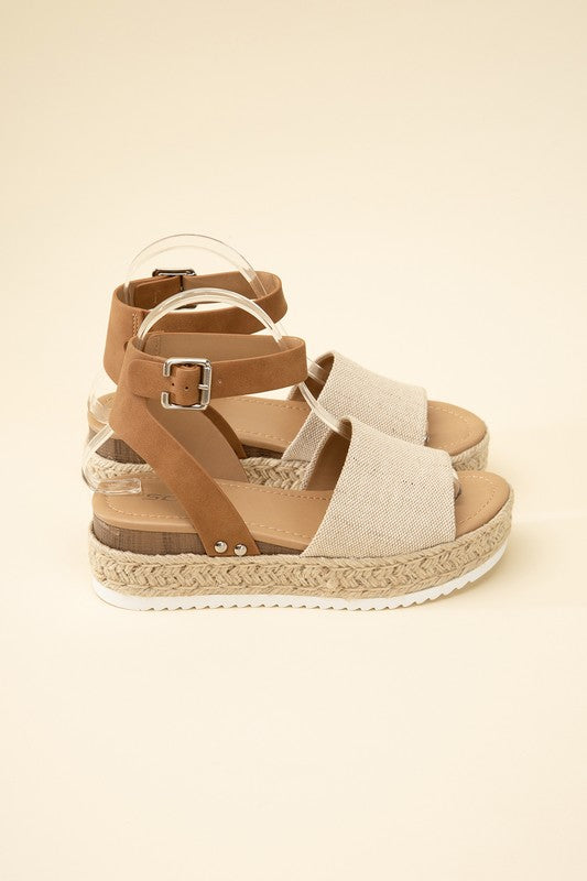 ESPADRILLE ANKLE STRAP SANDALS BY SODA - Corinne's Boutique