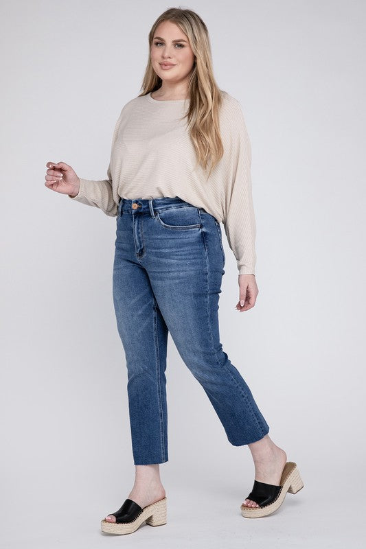 Plus Size High Rise Slim Straight Jeans VERVET by Flying Monkey Jeans - Corinne's Boutique