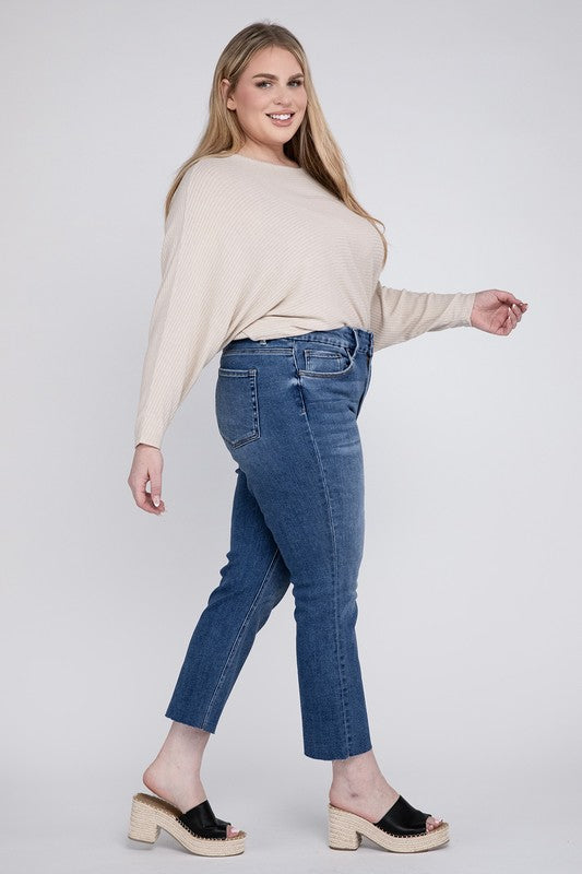 Plus Size High Rise Slim Straight Jeans VERVET by Flying Monkey Jeans - Corinne's Boutique