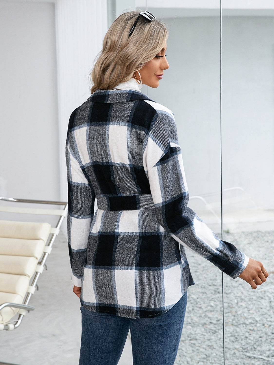 Plaid Button Up Long Sleeve Shacket - Corinne's Boutique