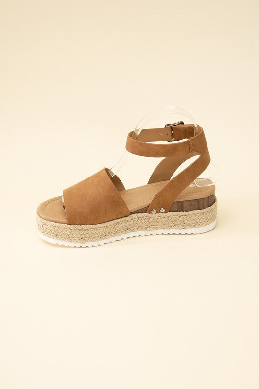 ESPADRILLE ANKLE STRAP SANDALS BY SODA - Corinne's Boutique