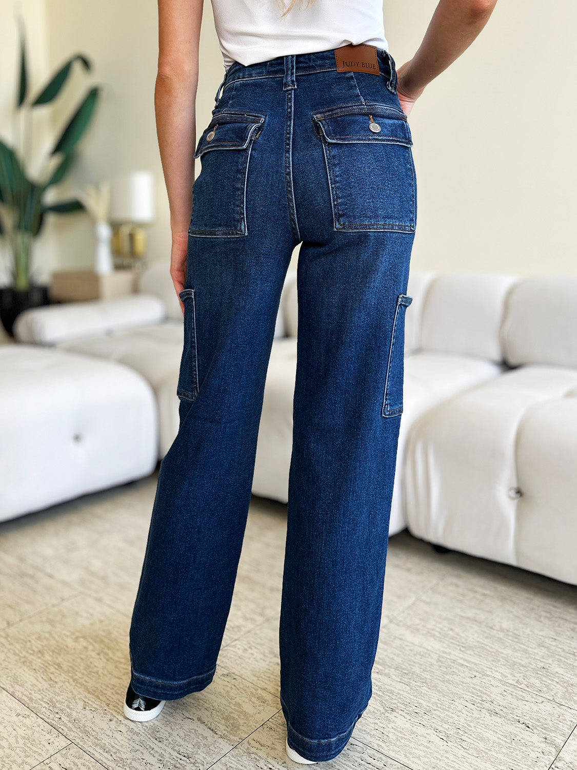 Judy Blue Full Size High Waist Straight Cargo Jeans - Corinne's Boutique