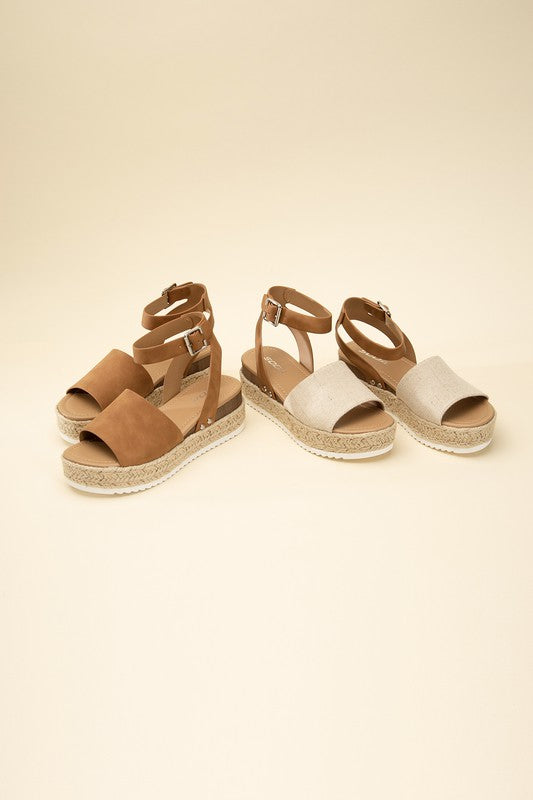 ESPADRILLE ANKLE STRAP SANDALS BY SODA - Corinne's Boutique