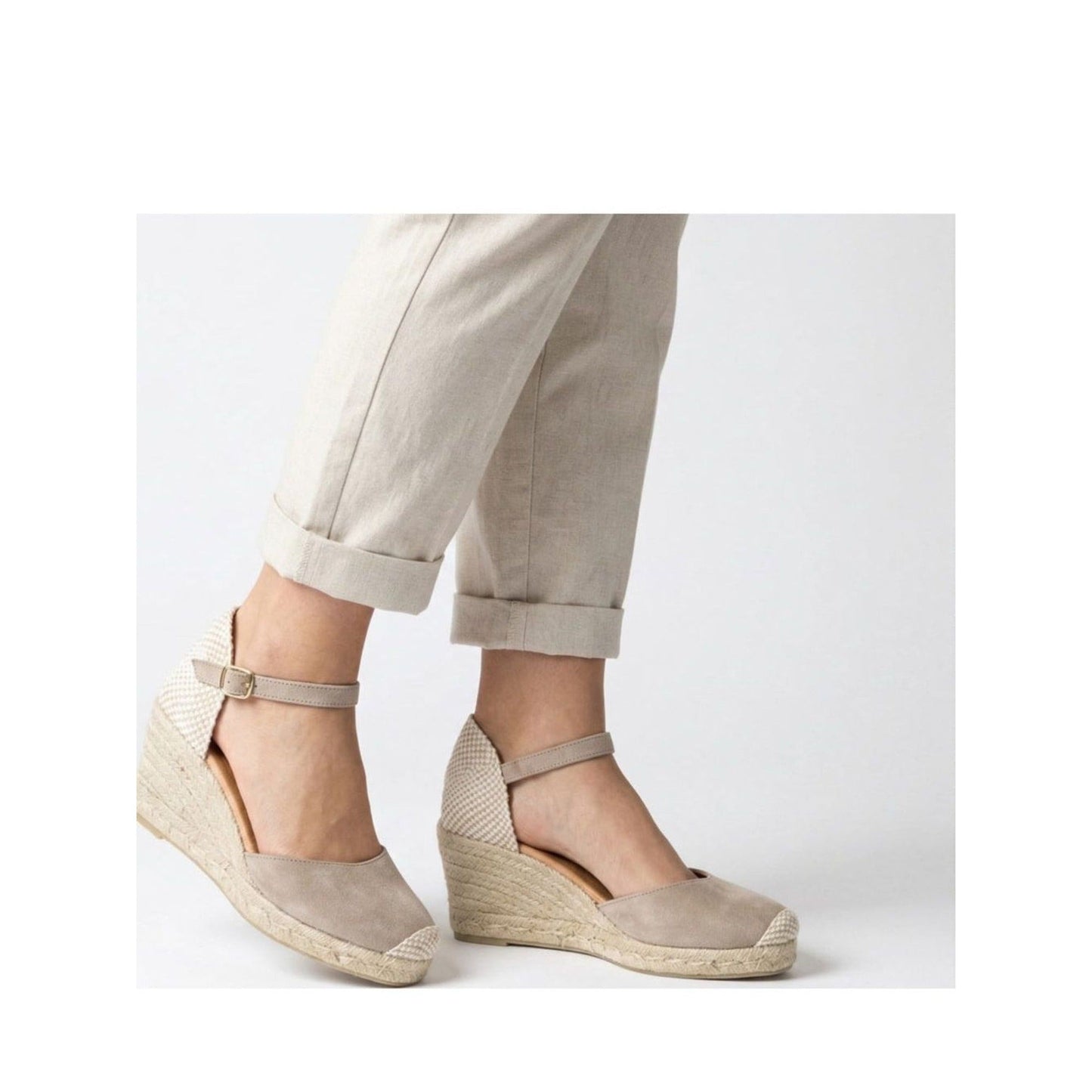 Jimena Mid Strap Taupe Sandal