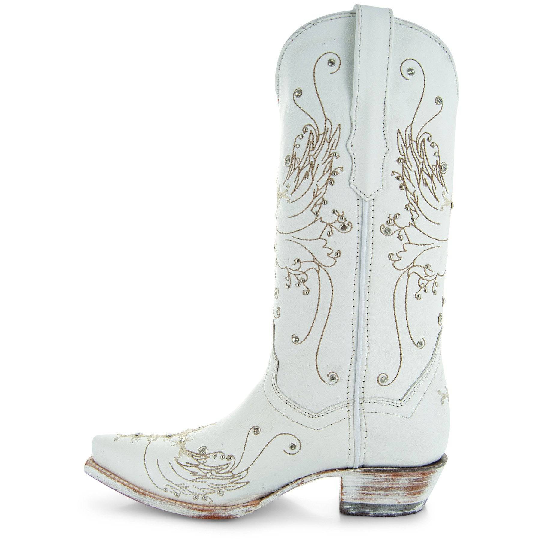 White Rhinestone Cowgirl Boots (Wedding Cowgirl Boots) - Corinne's Boutique