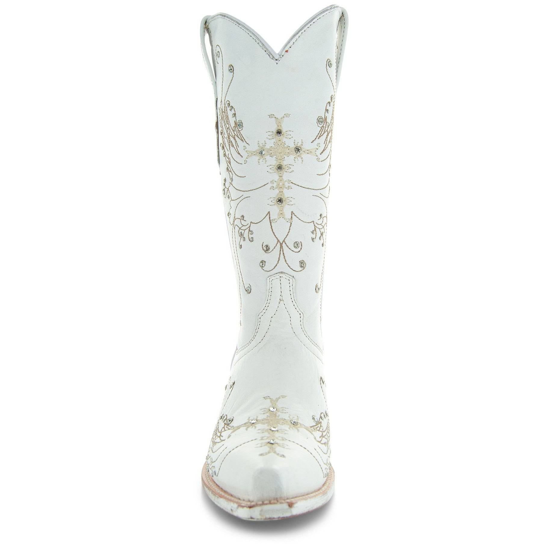 White Rhinestone Cowgirl Boots (Wedding Cowgirl Boots) - Corinne's Boutique