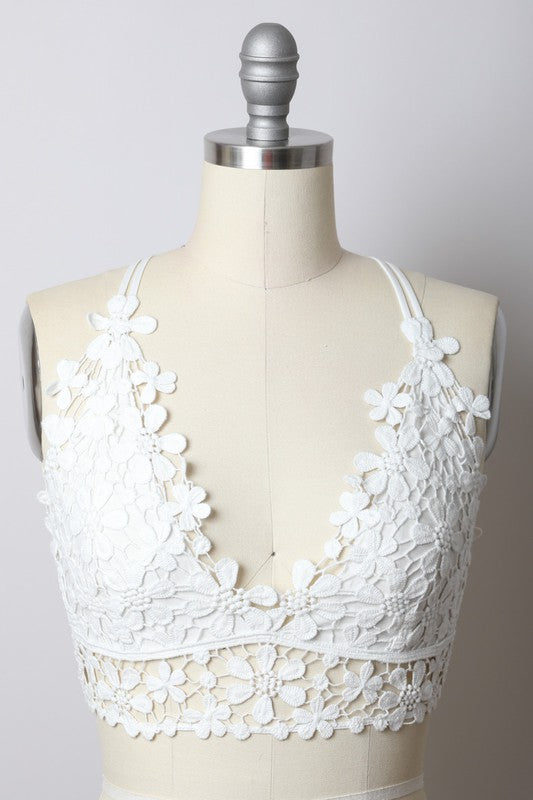 Crochet Lace Daisy Bralette - Corinne's Boutique