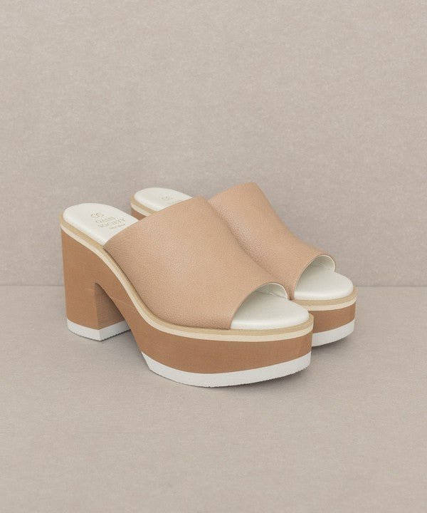 OASIS SOCIETY Maren - Layered Platform Heel Slides - Corinne's Boutique